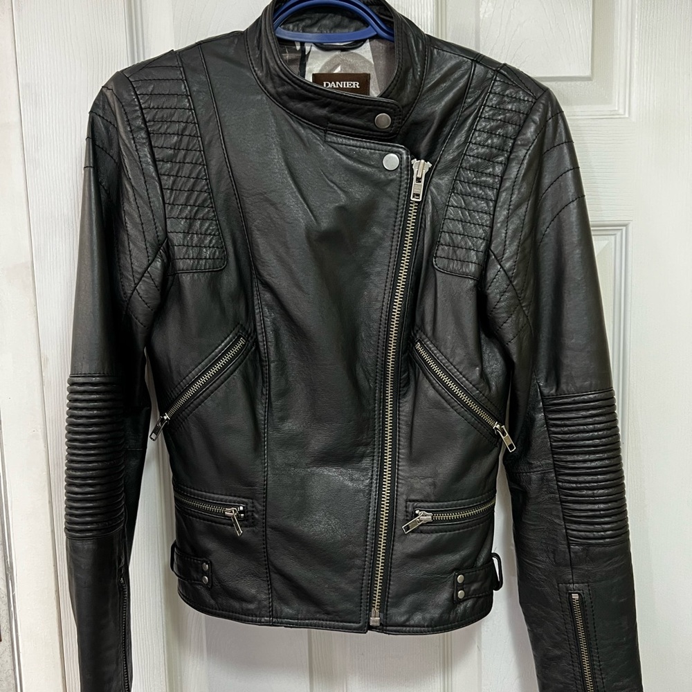 Vintage Danier Black Biker Leather Jacket